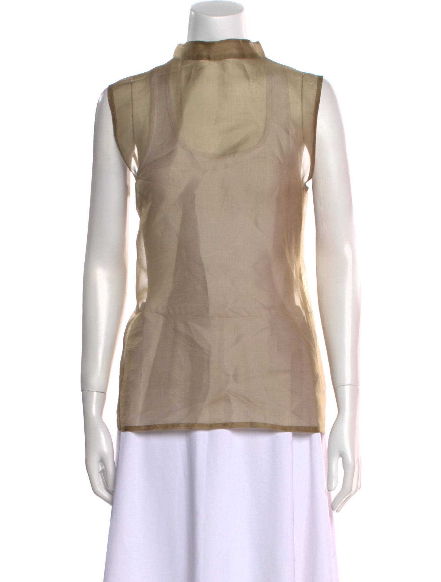 P. Johnson Silk Mock Neck Blouse
