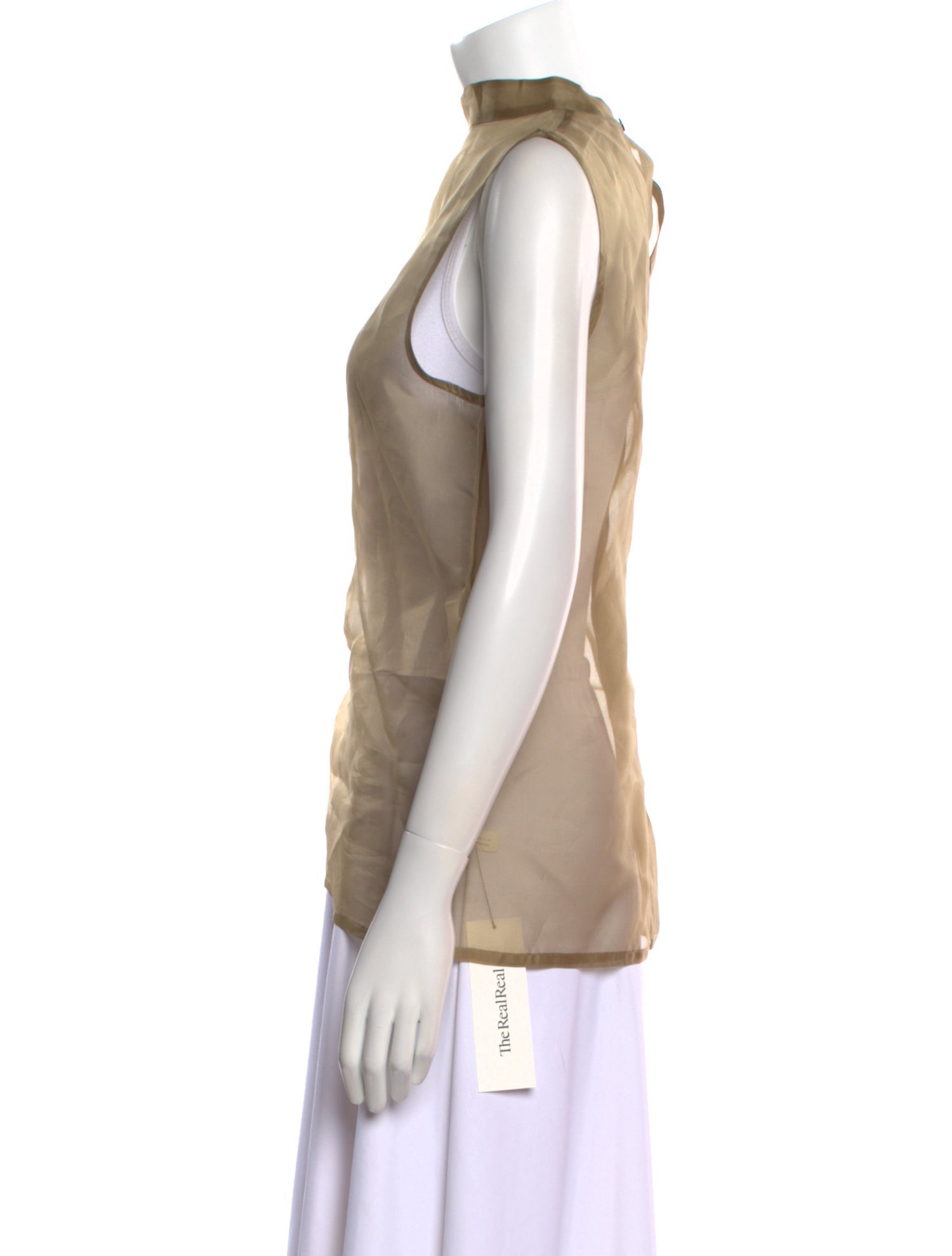 P. Johnson Silk Mock Neck Blouse