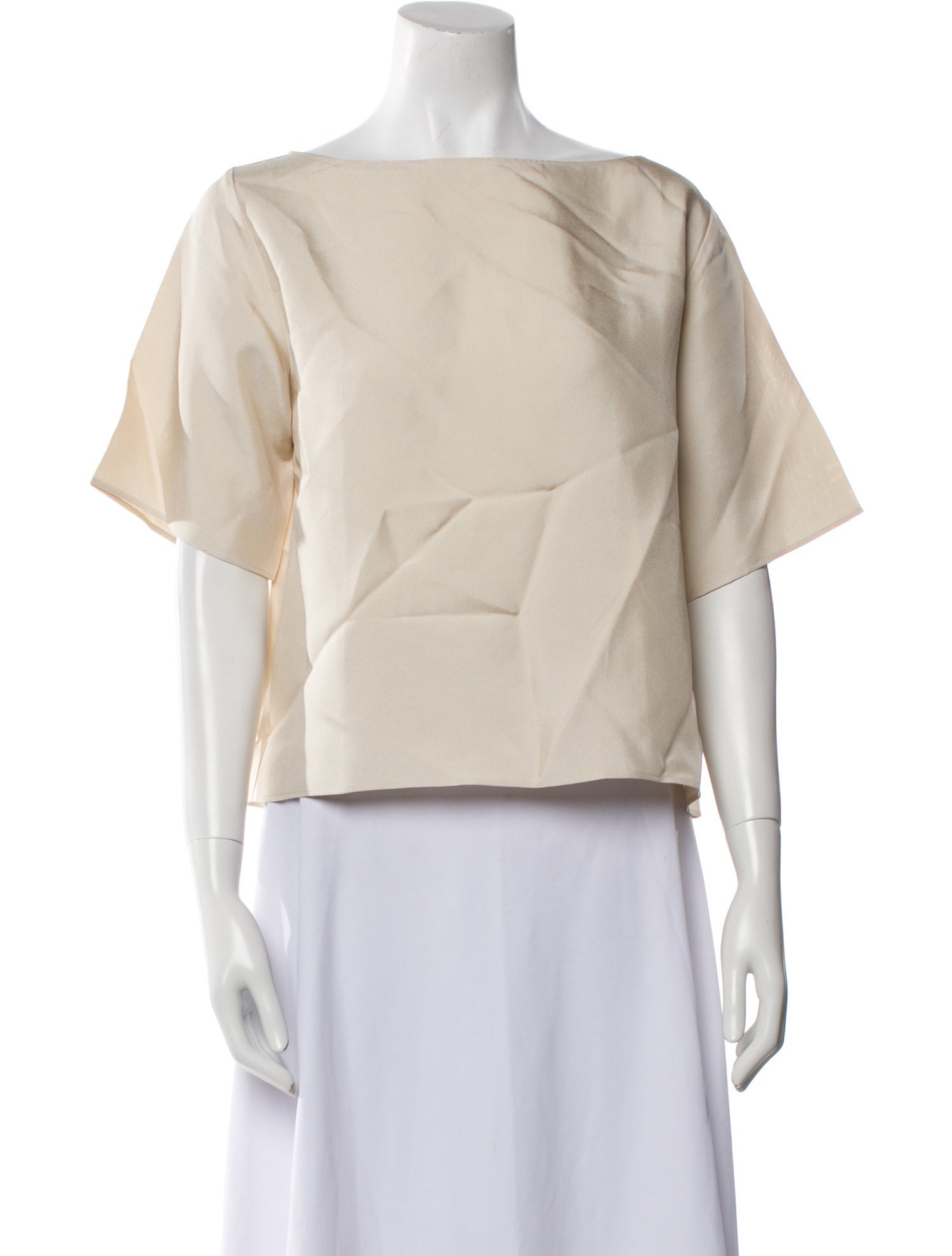 P. Johnson Silk Bateau Neckline Crop Top
