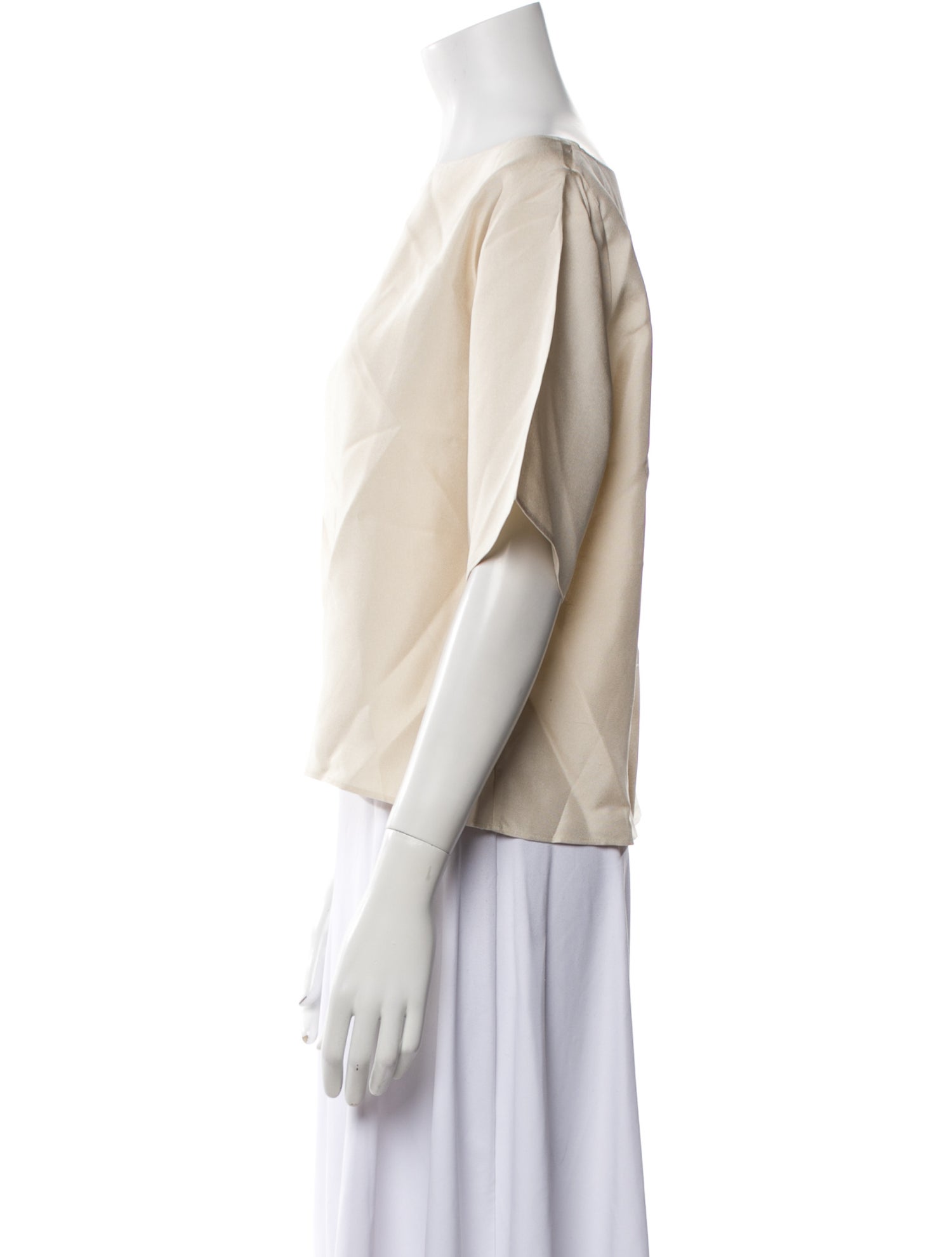 P. Johnson Silk Bateau Neckline Crop Top