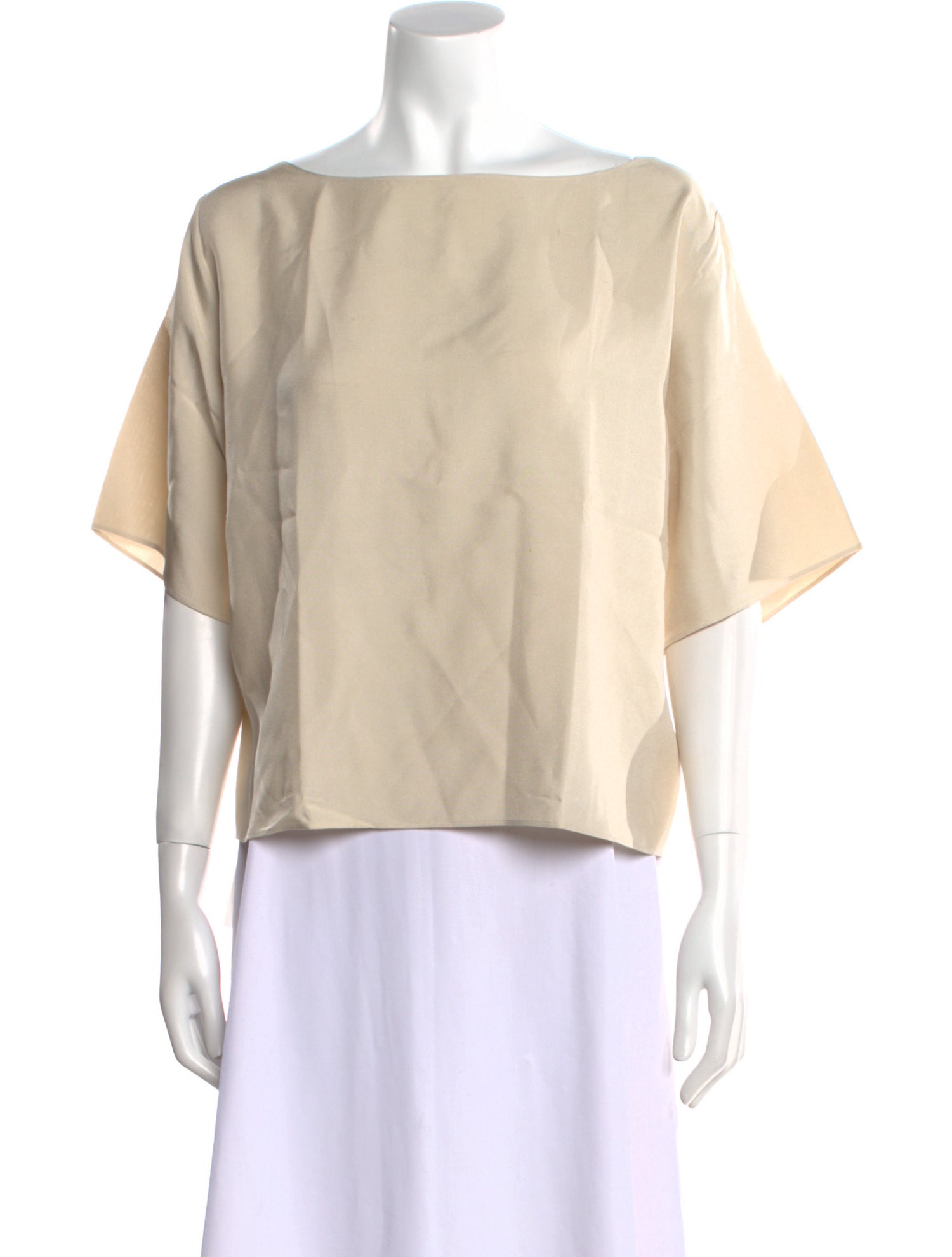 P. Johnson Silk Bateau Neckline Blouse