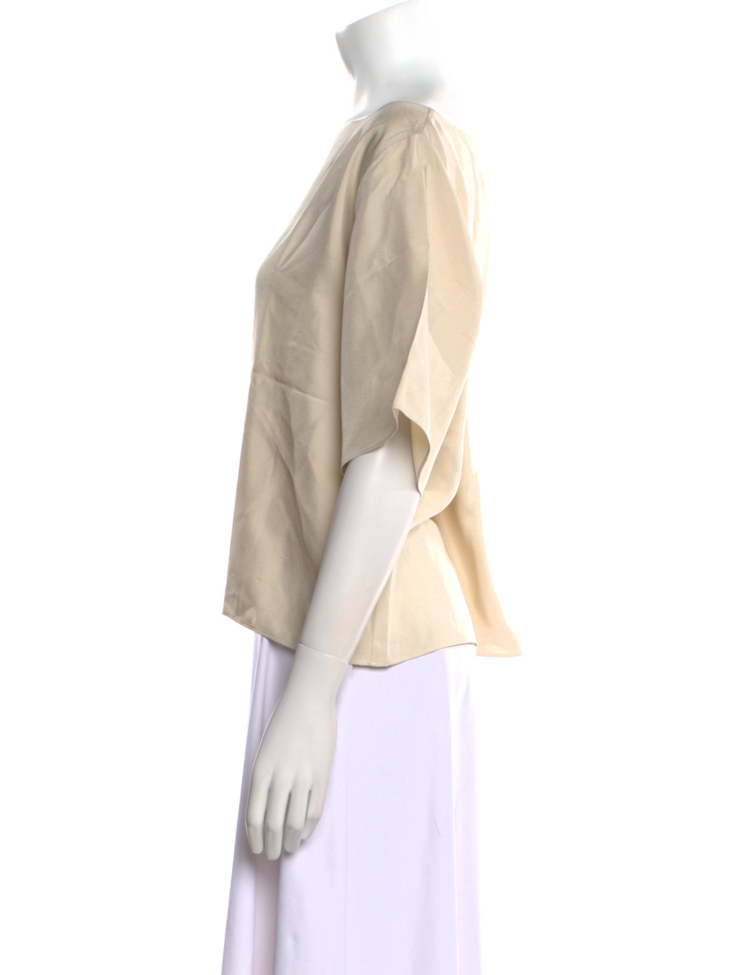 P. Johnson Silk Bateau Neckline Blouse