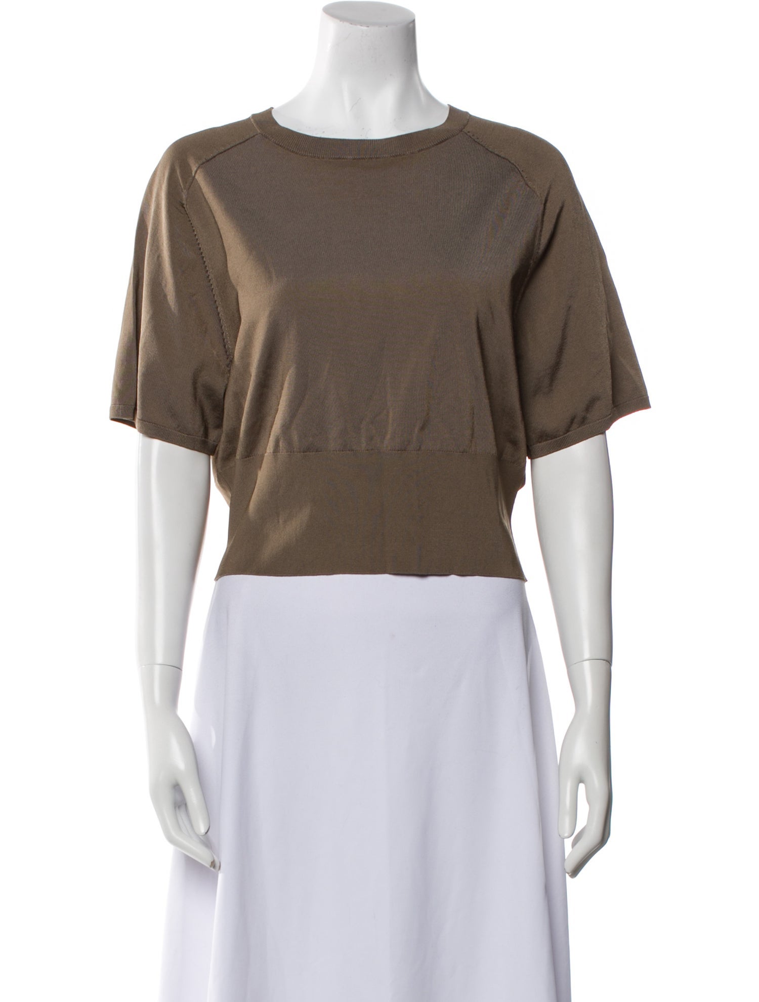 P. Johnson Bateau Neckline Short Sleeve Crop Top