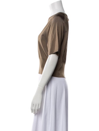 P. Johnson Bateau Neckline Short Sleeve Crop Top