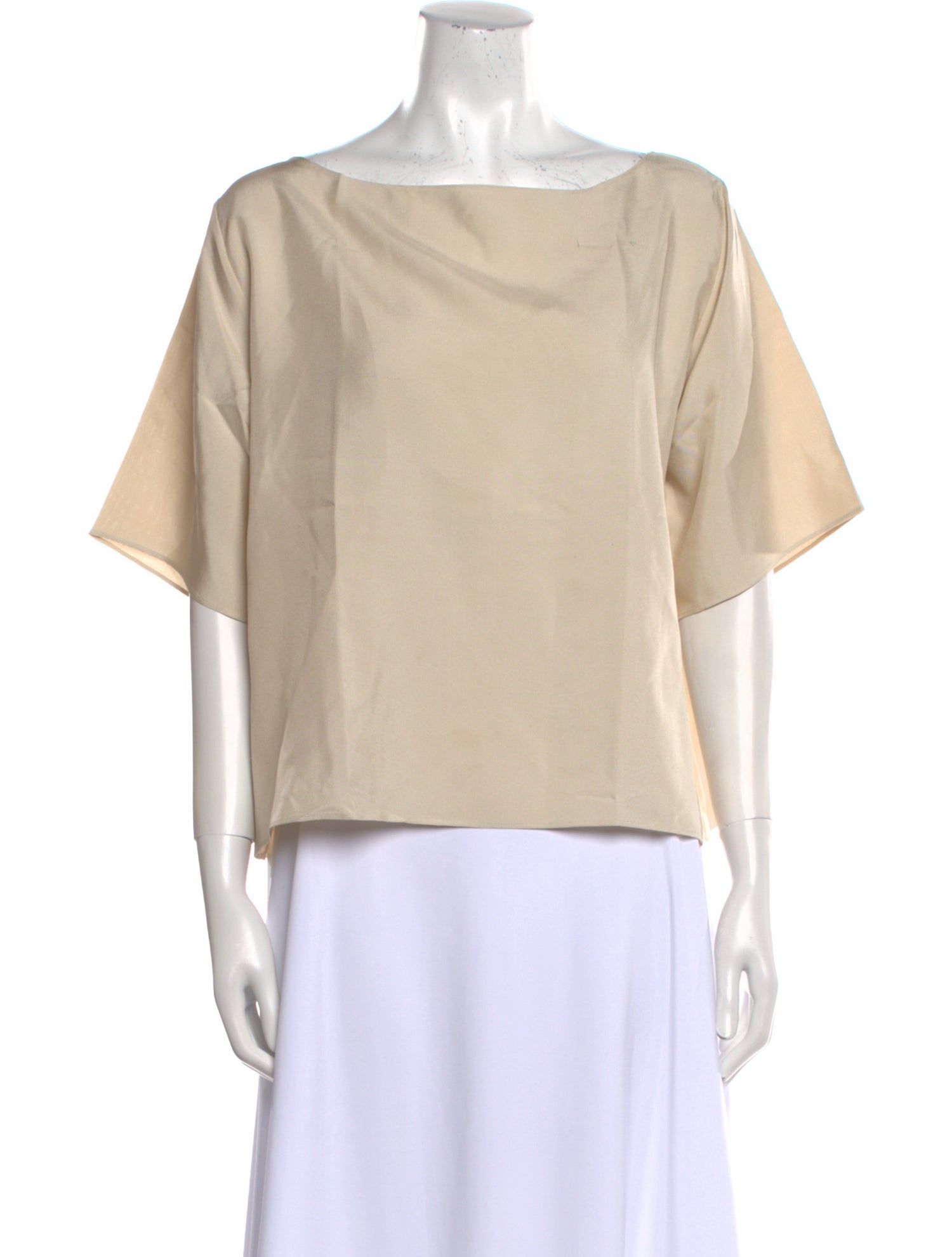 P. Johnson Silk Bateau Neckline Top