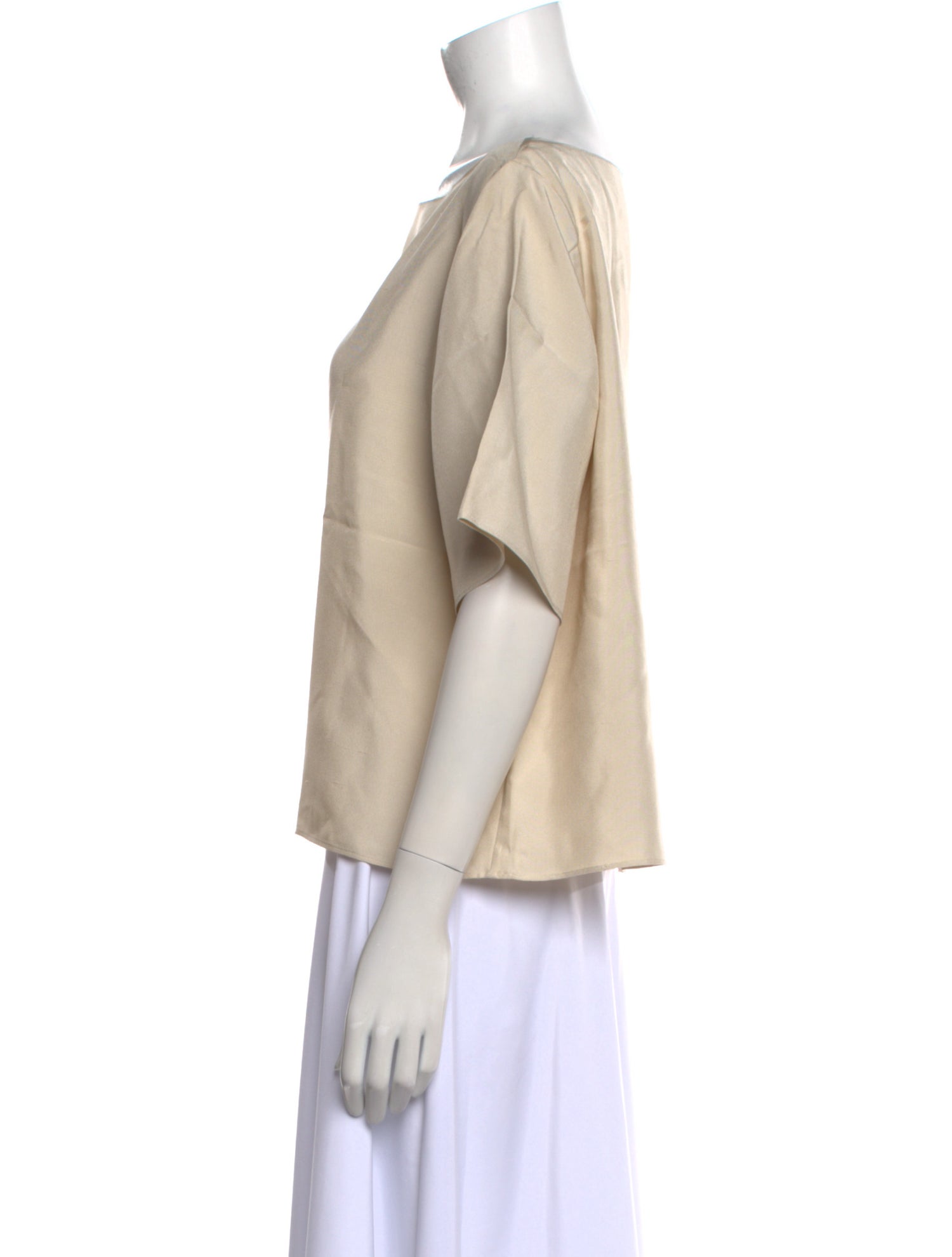 P. Johnson Silk Bateau Neckline Top