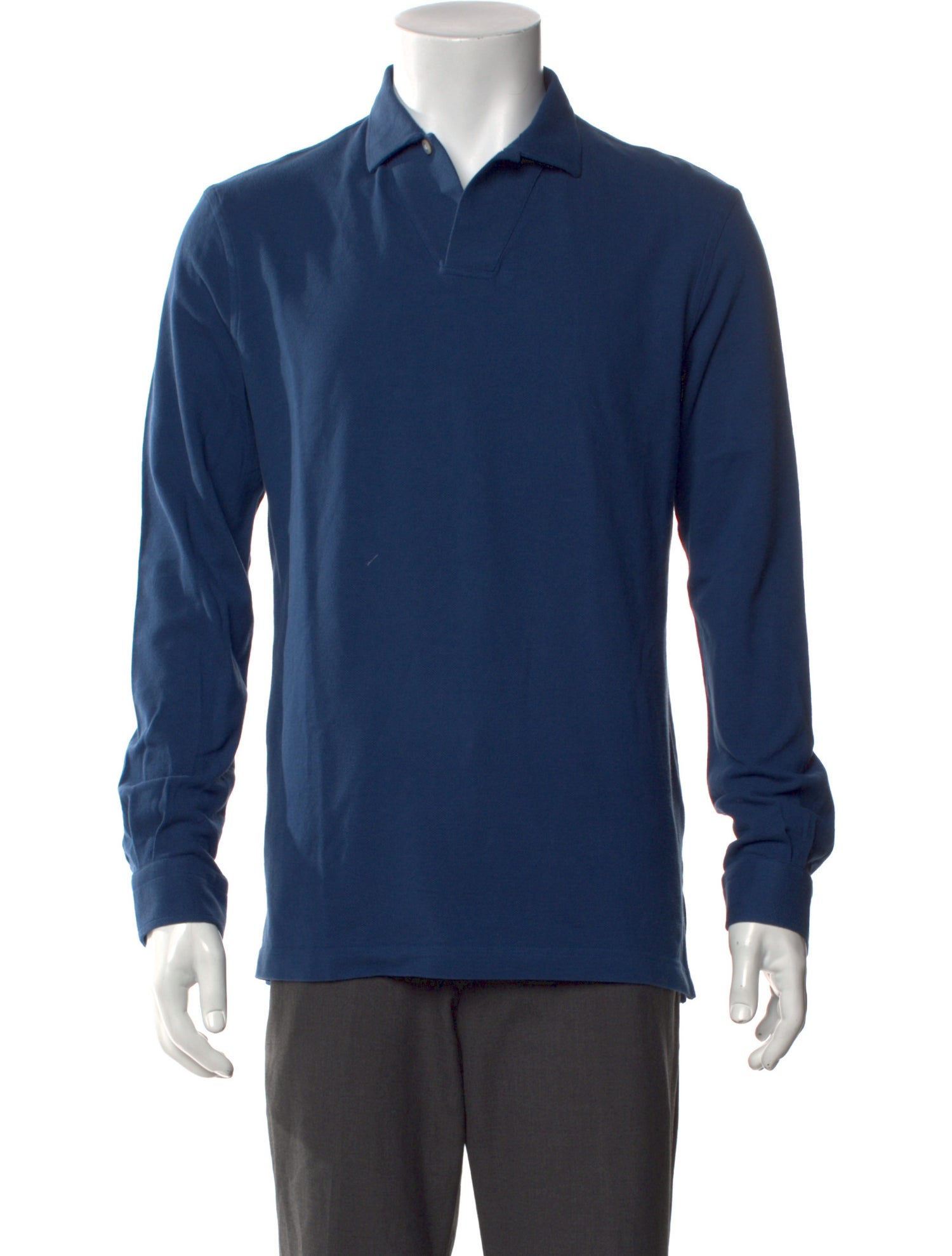 P. Johnson V-Neck Long Sleeve Polo Shirt