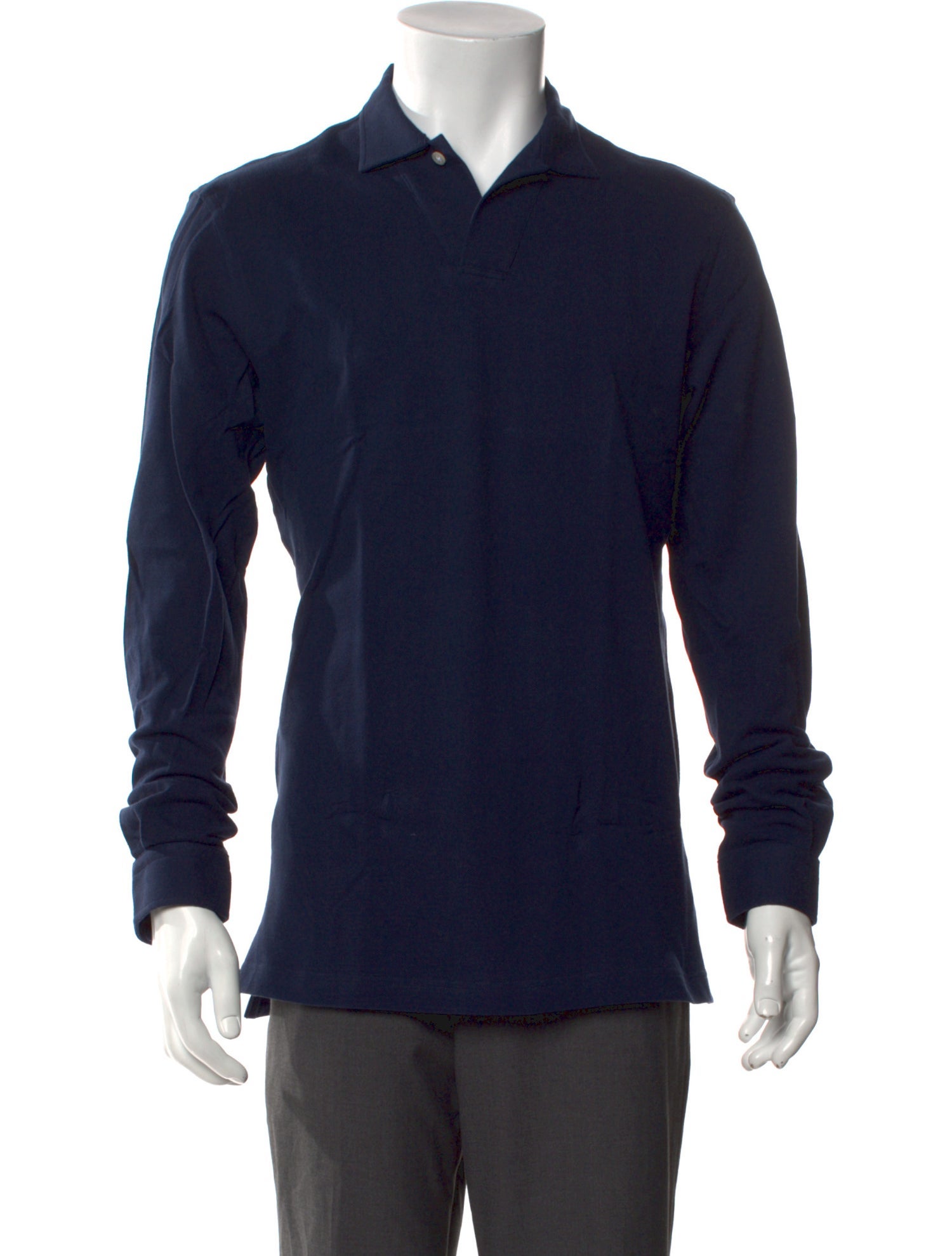 P. Johnson V-Neck Long Sleeve Polo Shirt