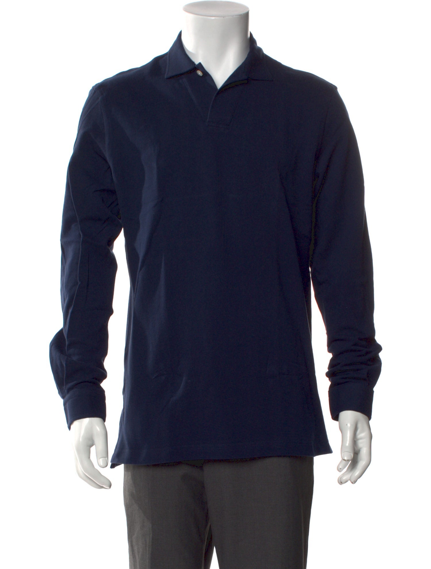 P. Johnson V-Neck Long Sleeve Polo Shirt
