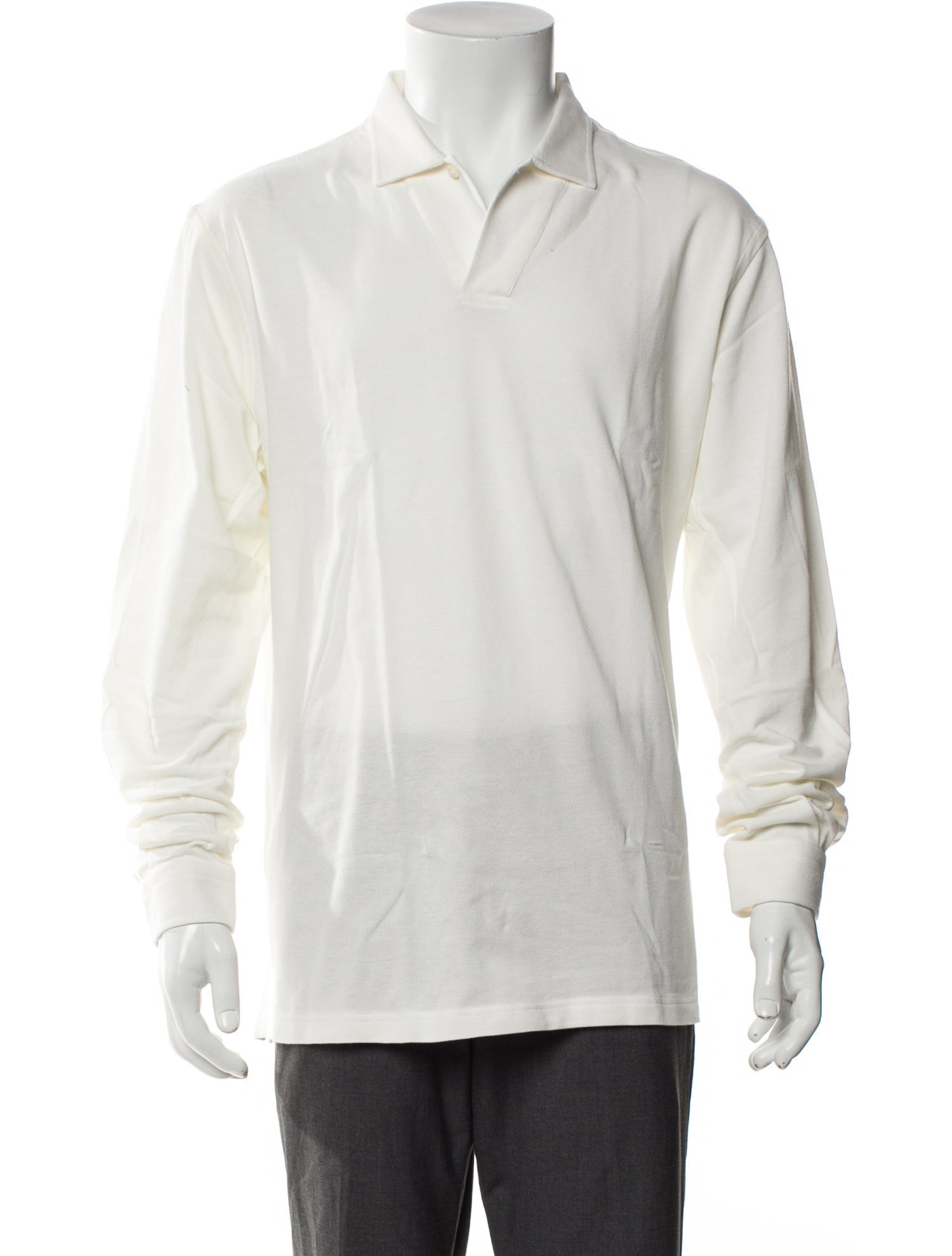P. Johnson V-Neck Long Sleeve Polo Shirt