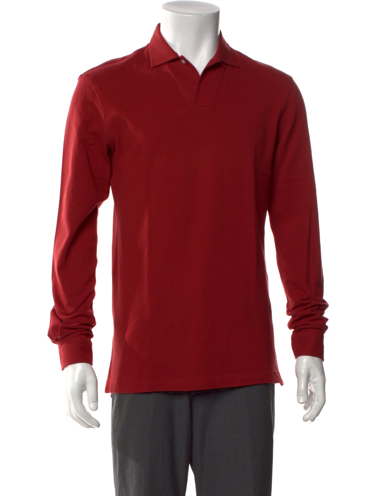 P. Johnson V-Neck Long Sleeve Polo Shirt