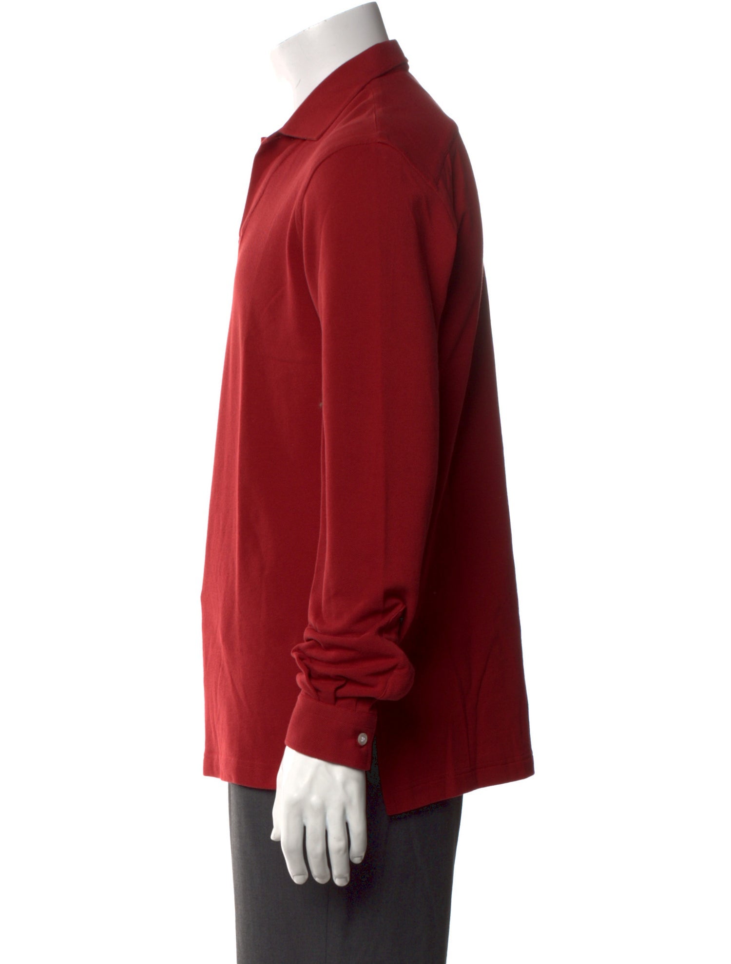 P. Johnson V-Neck Long Sleeve Polo Shirt