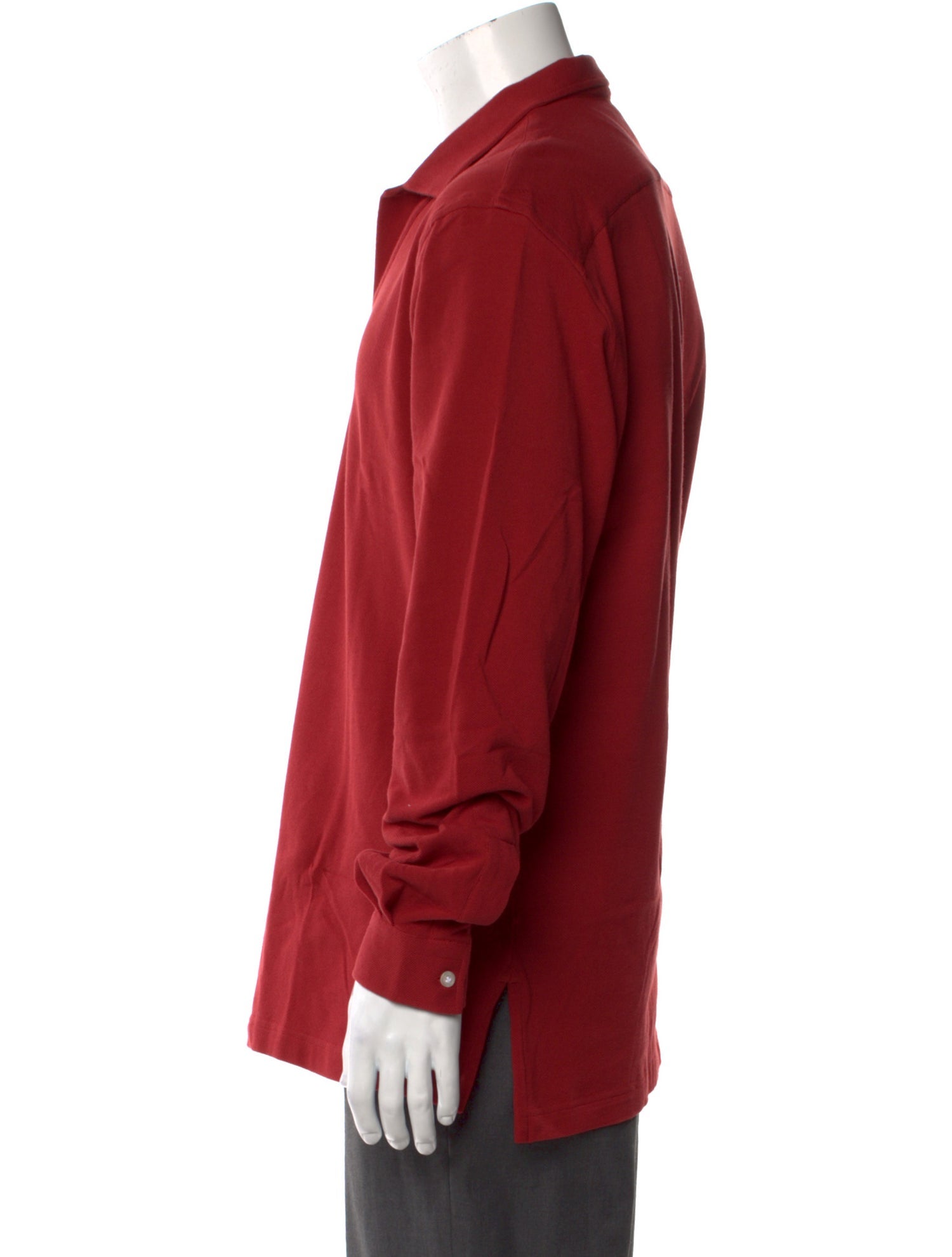 P. Johnson V-Neck Long Sleeve Polo Shirt