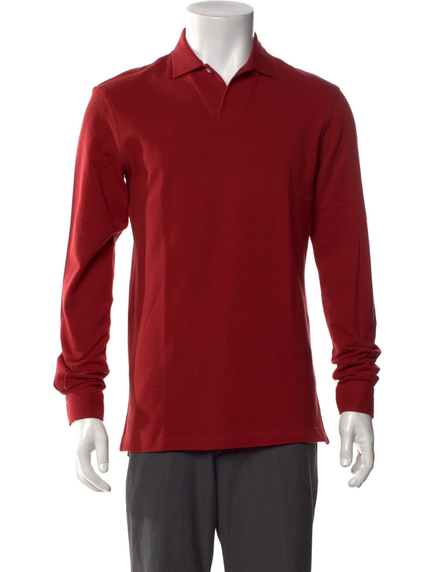 P. Johnson V-Neck Long Sleeve Polo Shirt