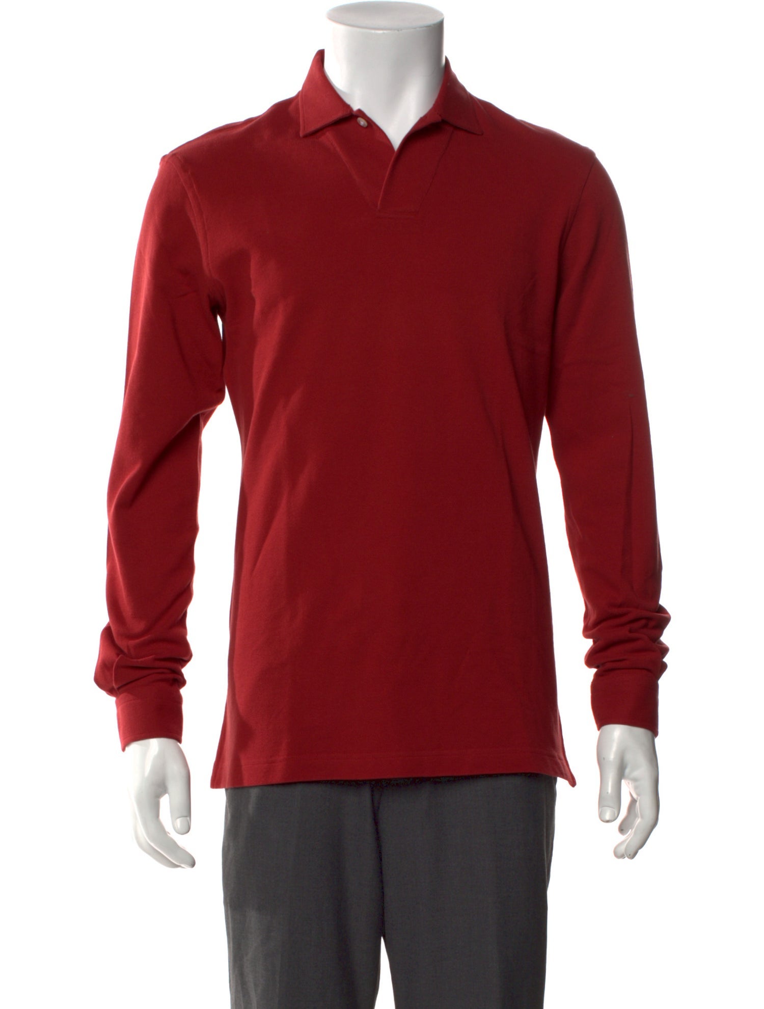 P. Johnson Crew Neck Long Sleeve Polo Shirt