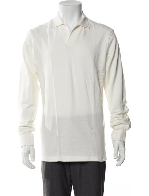 P. Johnson V-Neck Long Sleeve Polo Shirt