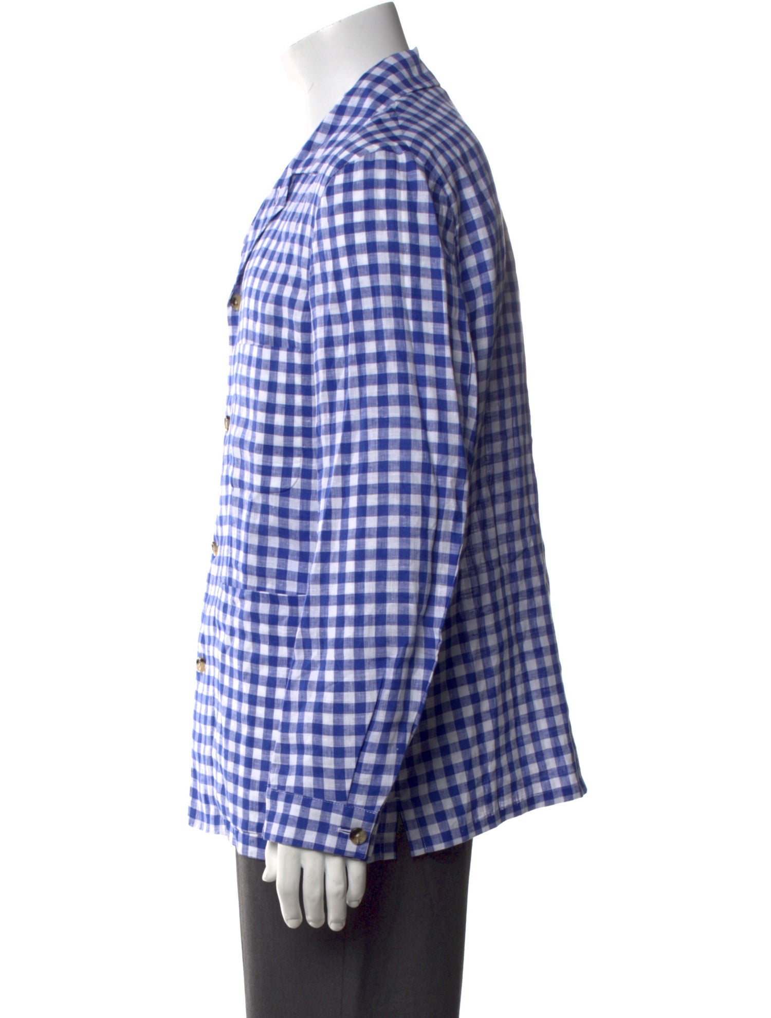 P. Johnson Linen Plaid Print Shirt