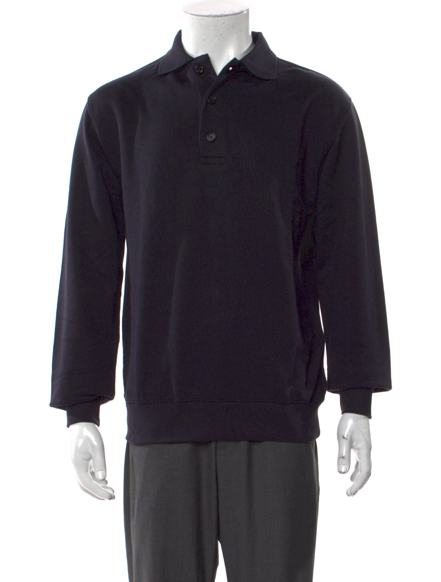 P. Johnson Collar Long Sleeve Polo Shirt