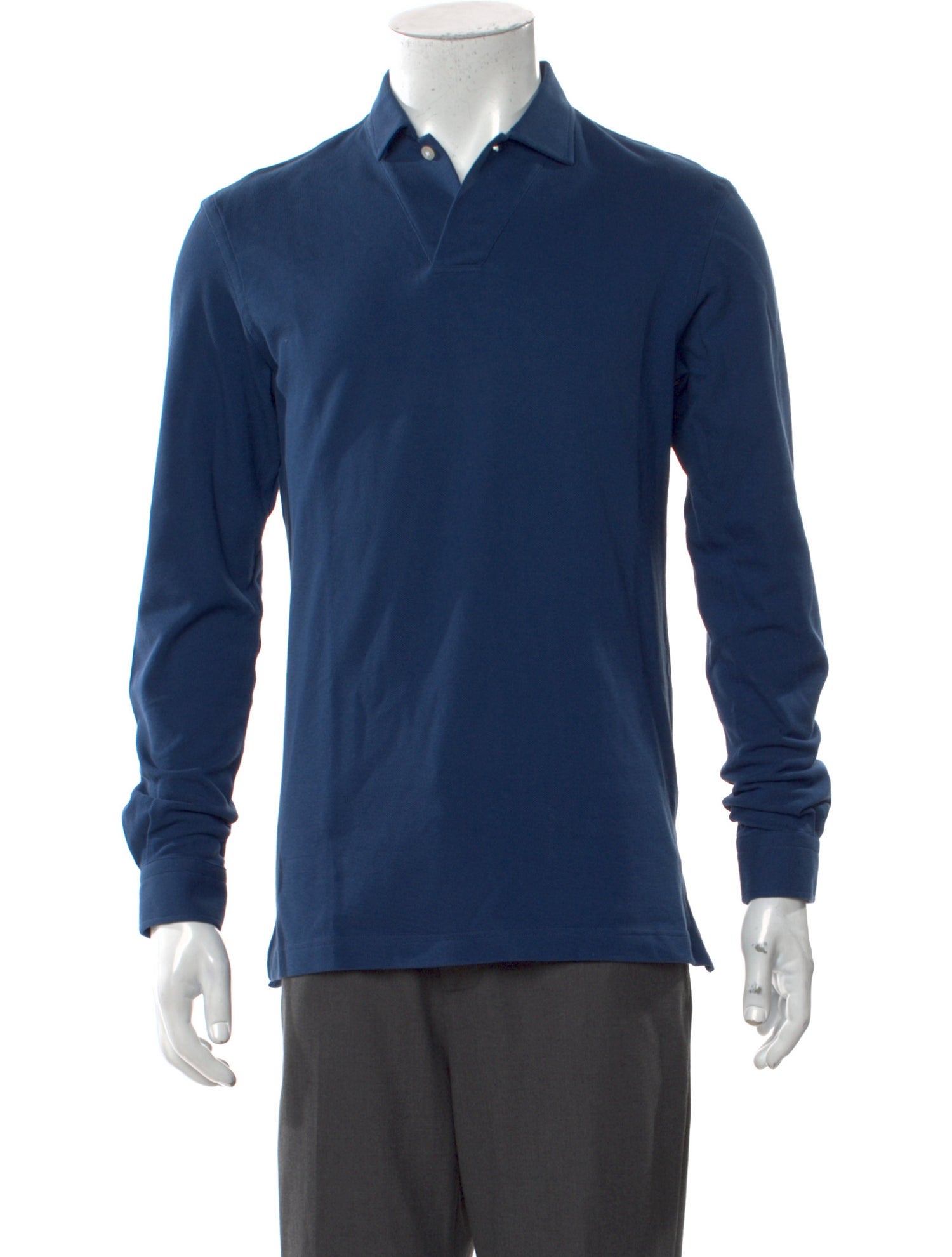 P. Johnson V-Neck Long Sleeve Polo Shirt