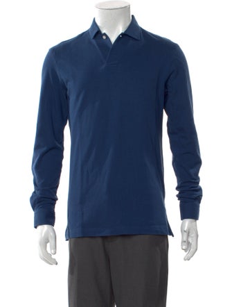 P. Johnson V-Neck Long Sleeve Polo Shirt