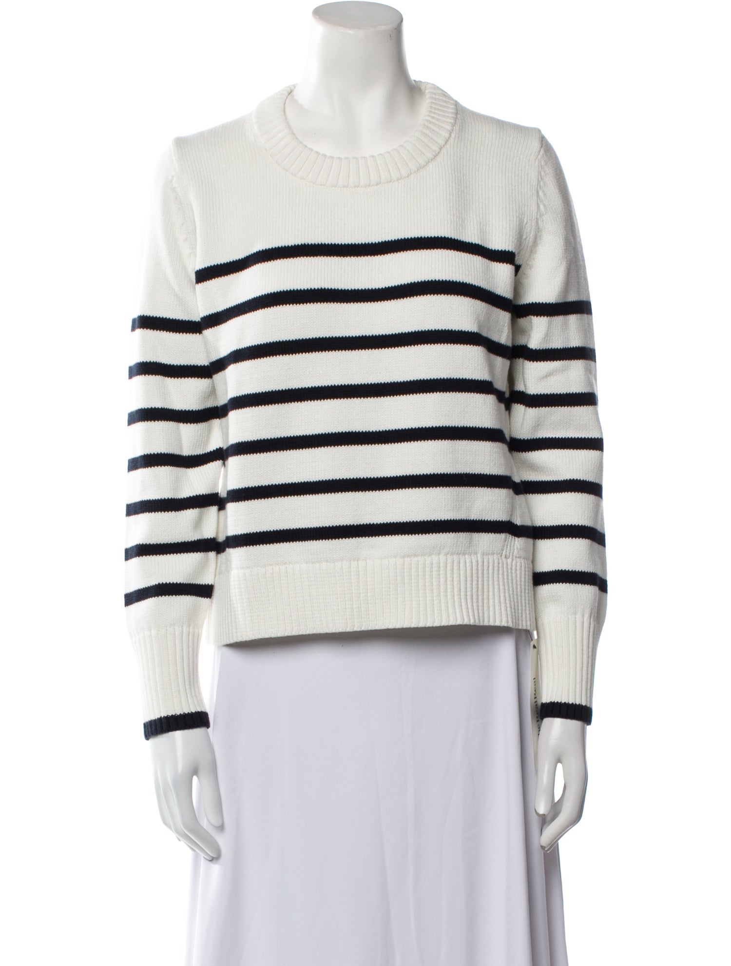State of Cotton Striped Scoop Neck Sweater