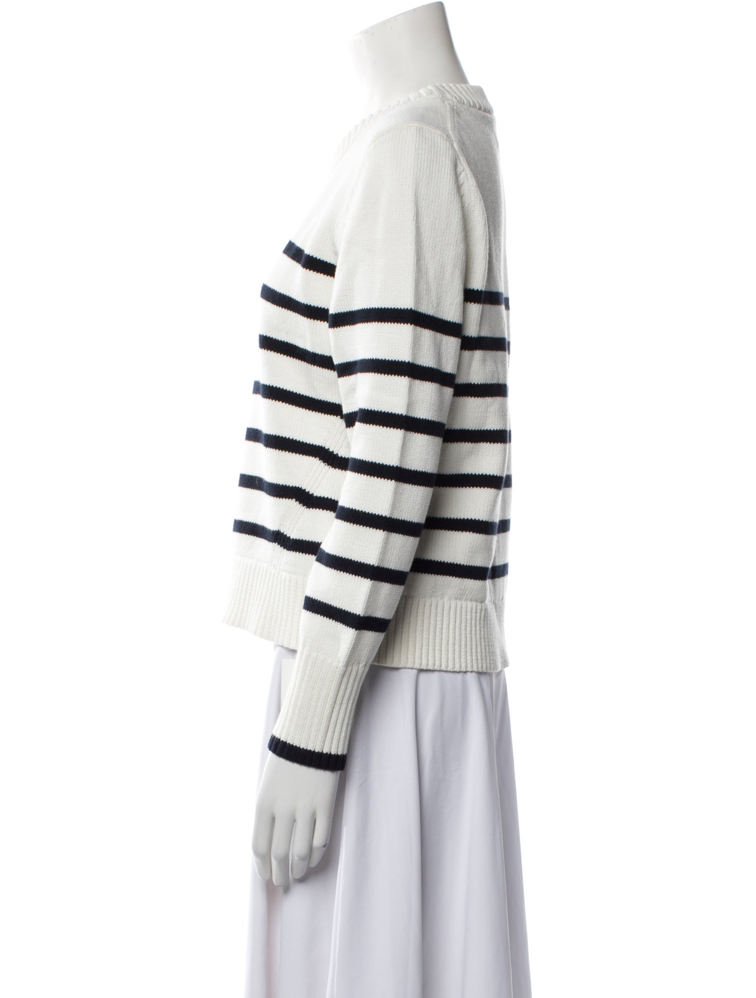 State of Cotton Striped Scoop Neck Sweater