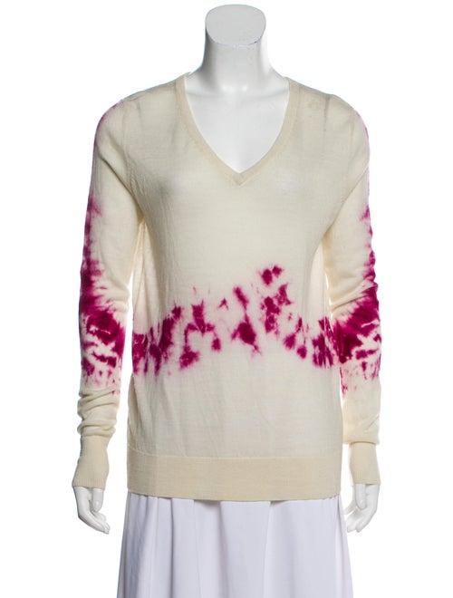 Parker Tie-Dye Print V-Neck Sweater Pink