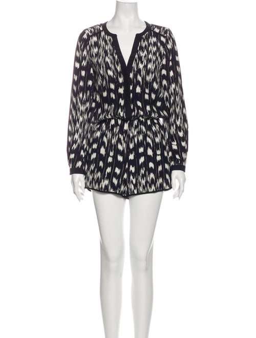 Parker Silk Printed Romper Black
