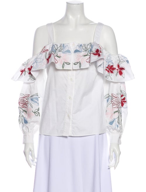 Parker Square Neckline Long Sleeve Button-Up Top W