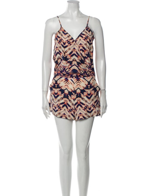 Parker Silk Printed Romper Pink