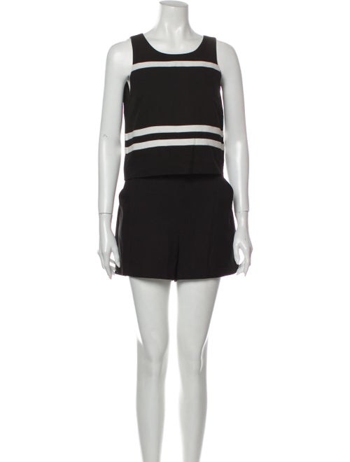 Parker Striped Scoop Neck Romper Black