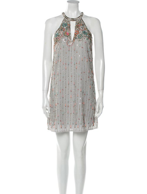 Parker Silk Mini Dress Grey