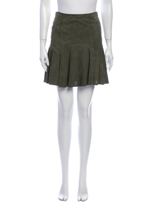 Parker Leather Mini Skirt Green
