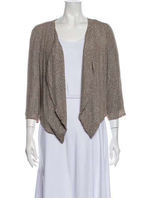 Parker Silk Tweed Pattern Jacket Grey