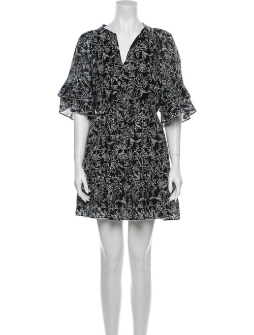 Parker Floral Print Mini Dress Black