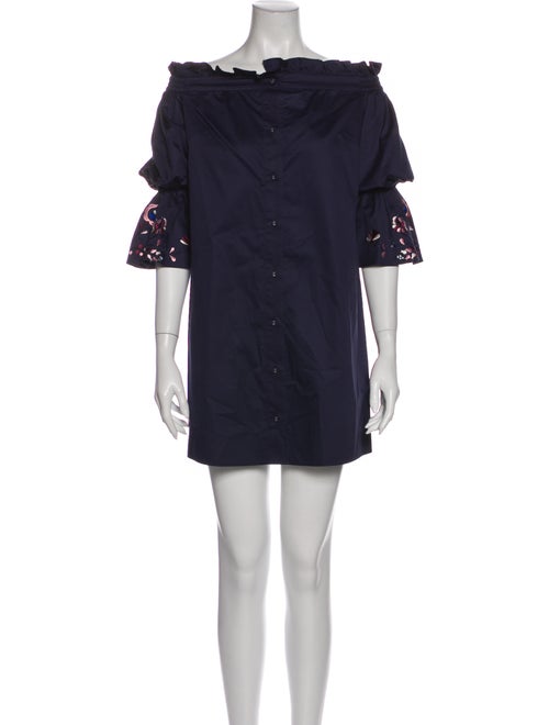 Parker Off-The-Shoulder Mini Dress Blue