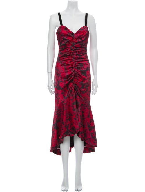 Parker Black Printed Knee-Length Dress Black