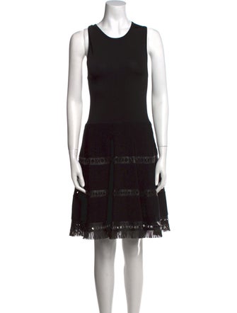 Parker Black Scoop Neck Knee-Length Dress