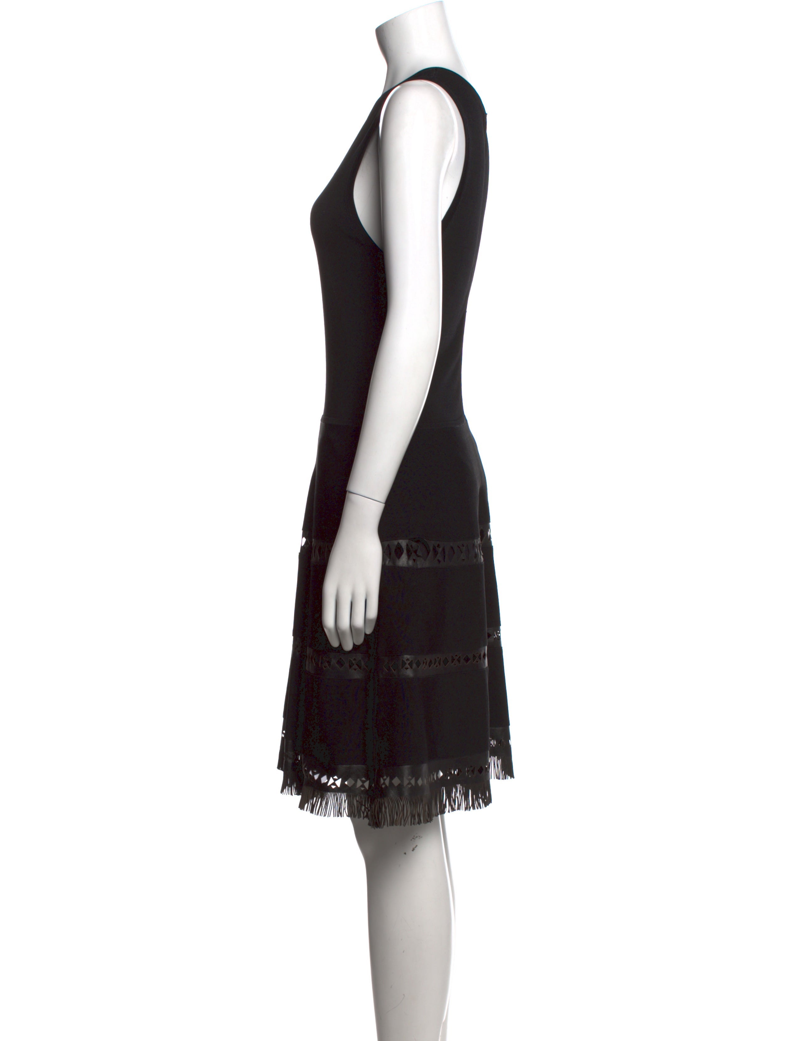 Parker Black Scoop Neck Knee-Length Dress