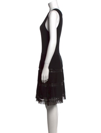 Parker Black Scoop Neck Knee-Length Dress