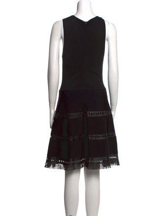 Parker Black Scoop Neck Knee-Length Dress