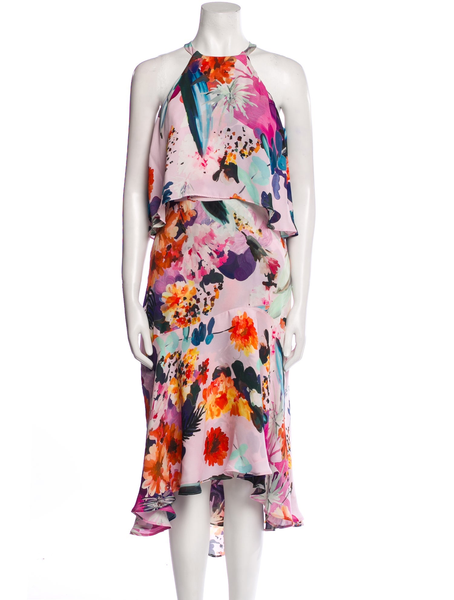 Parker Black Silk Midi Length Dress