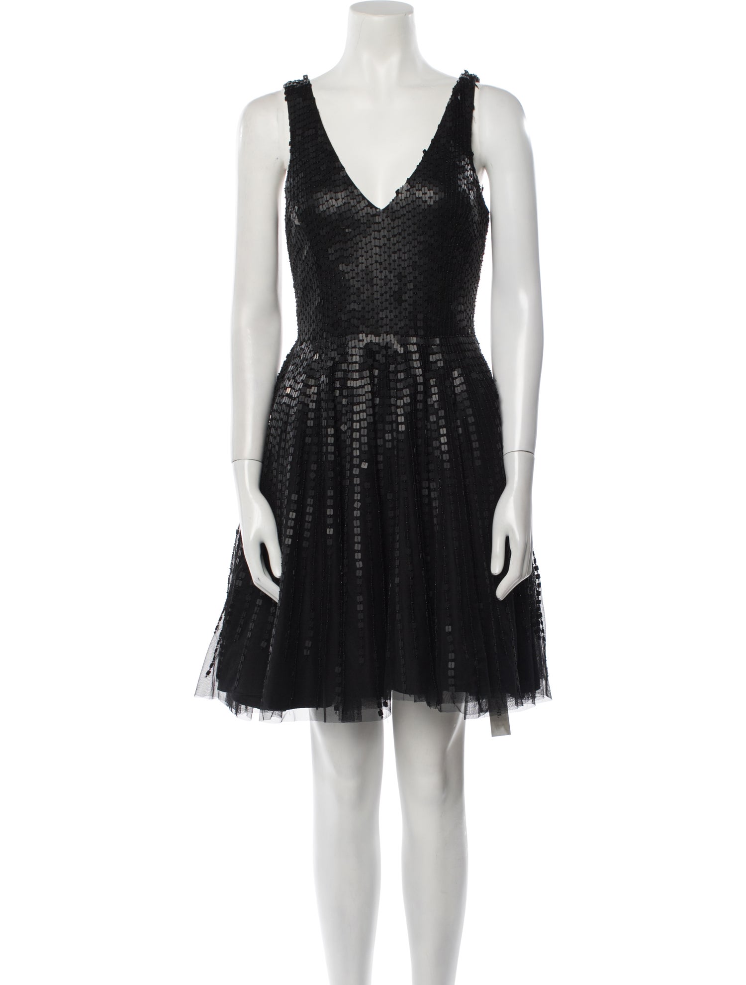 Parker Black V-Neck Mini Dress