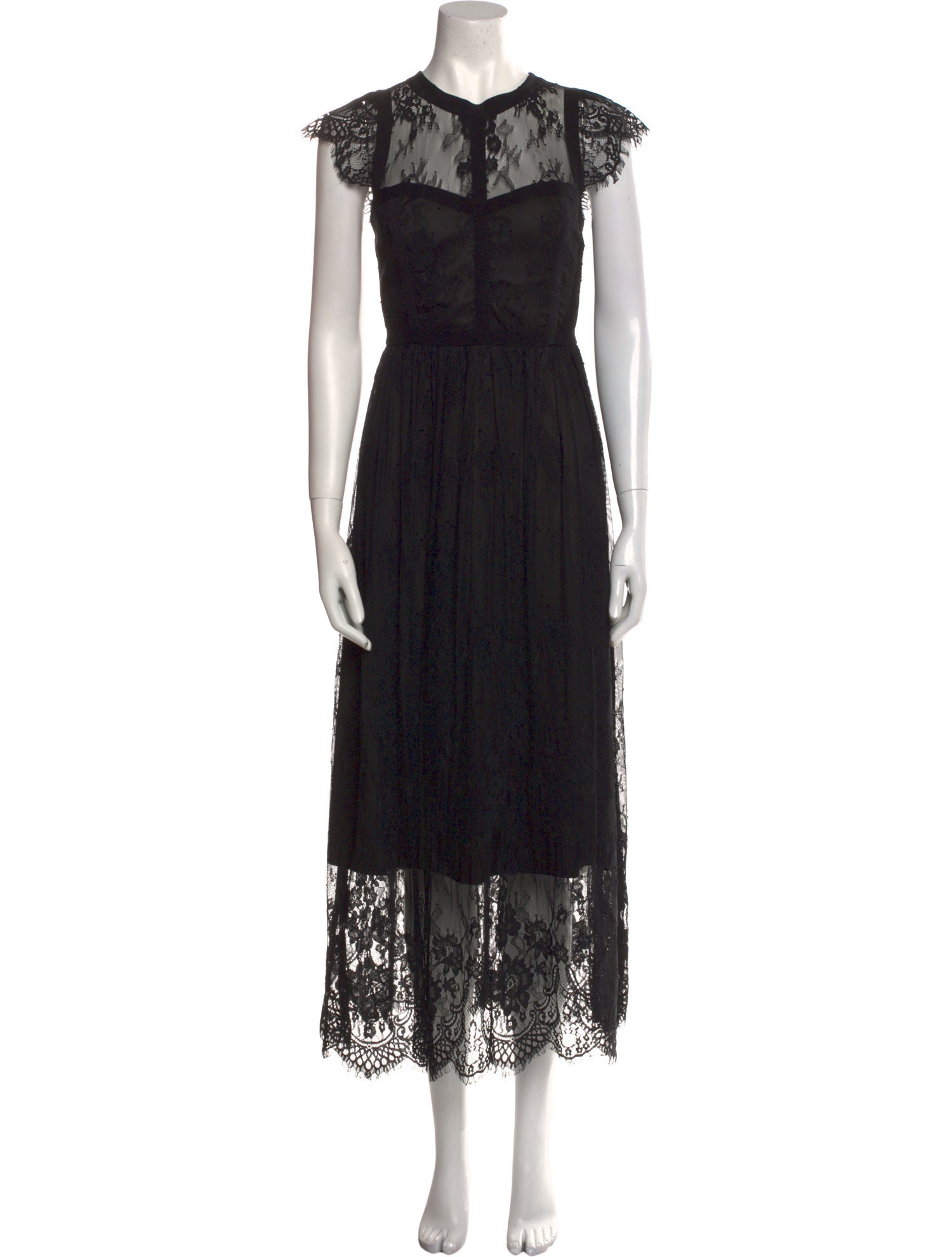 Parker Black Nylon Long Dress