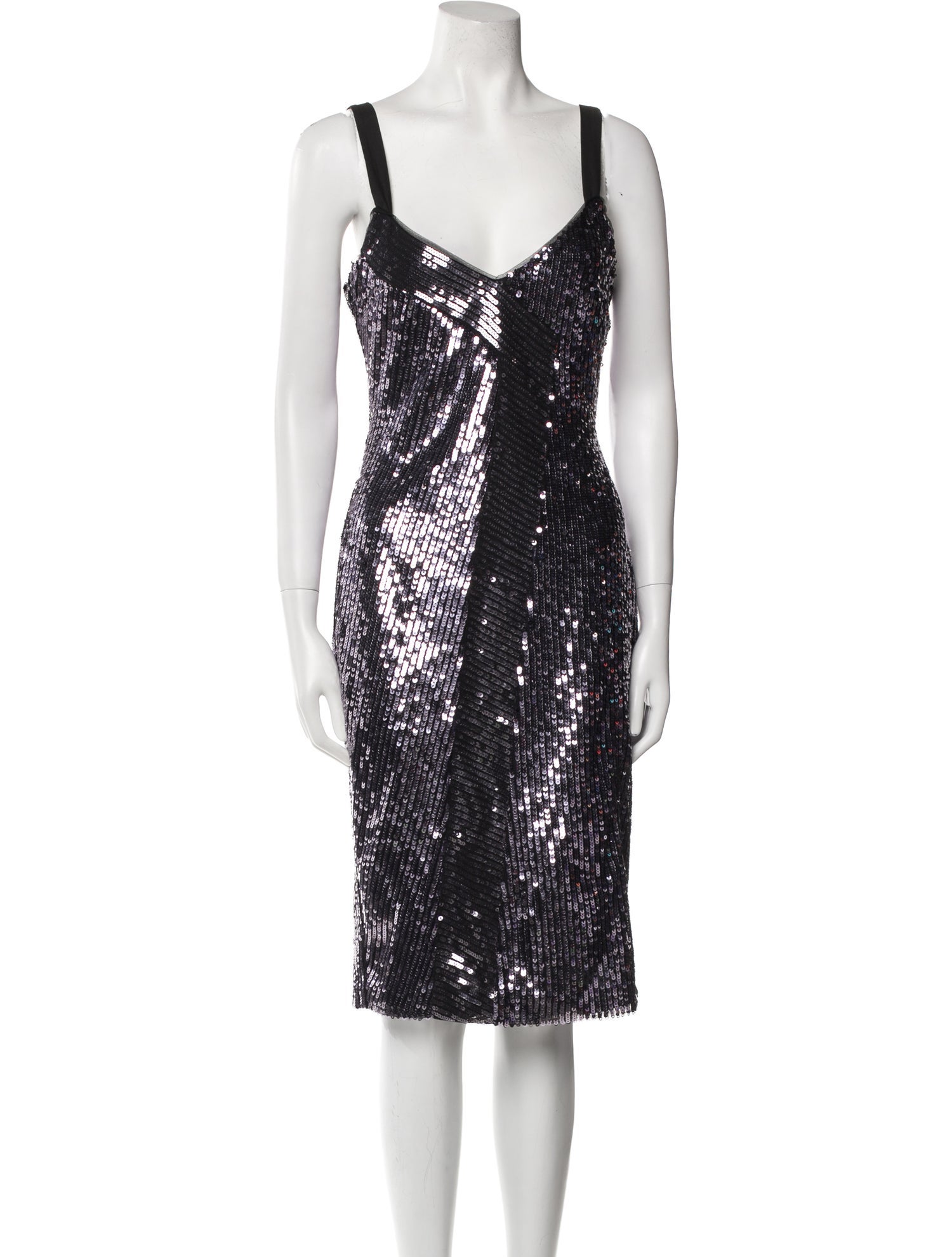 Parker Black V-Neck Midi Length Dress w/ Tags