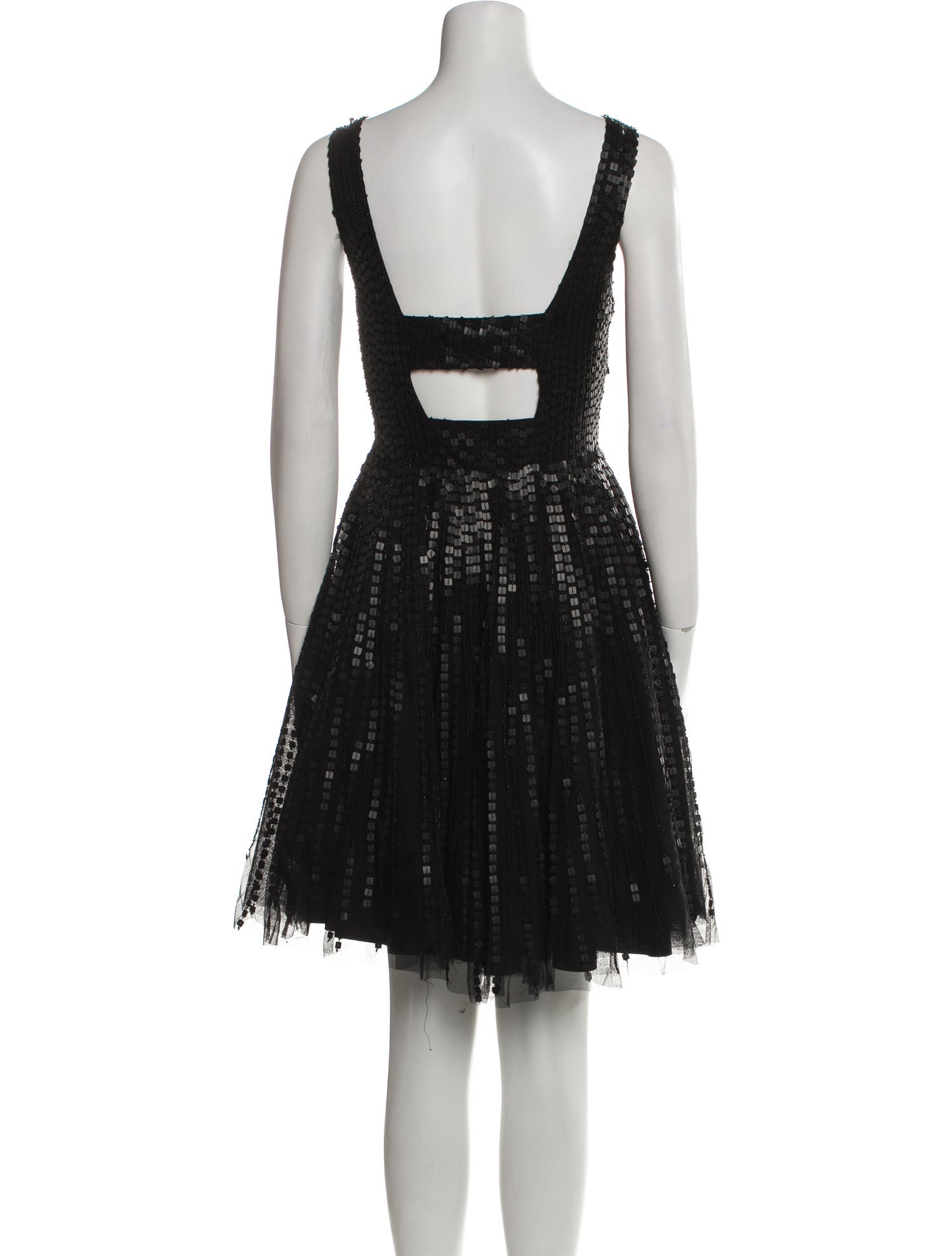 Parker Black V-Neck Knee-Length Dress