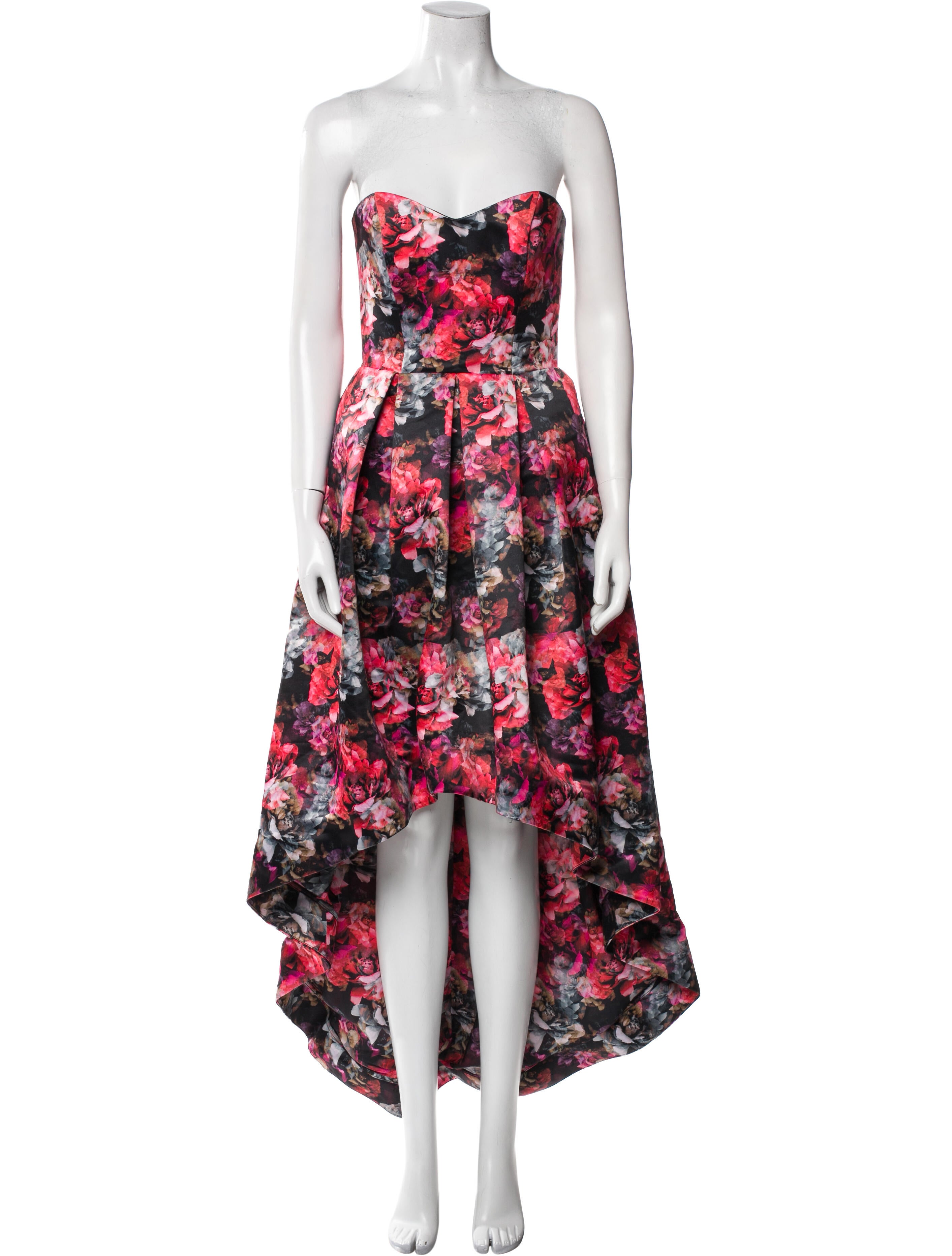 Parker Black Floral Print Long Dress