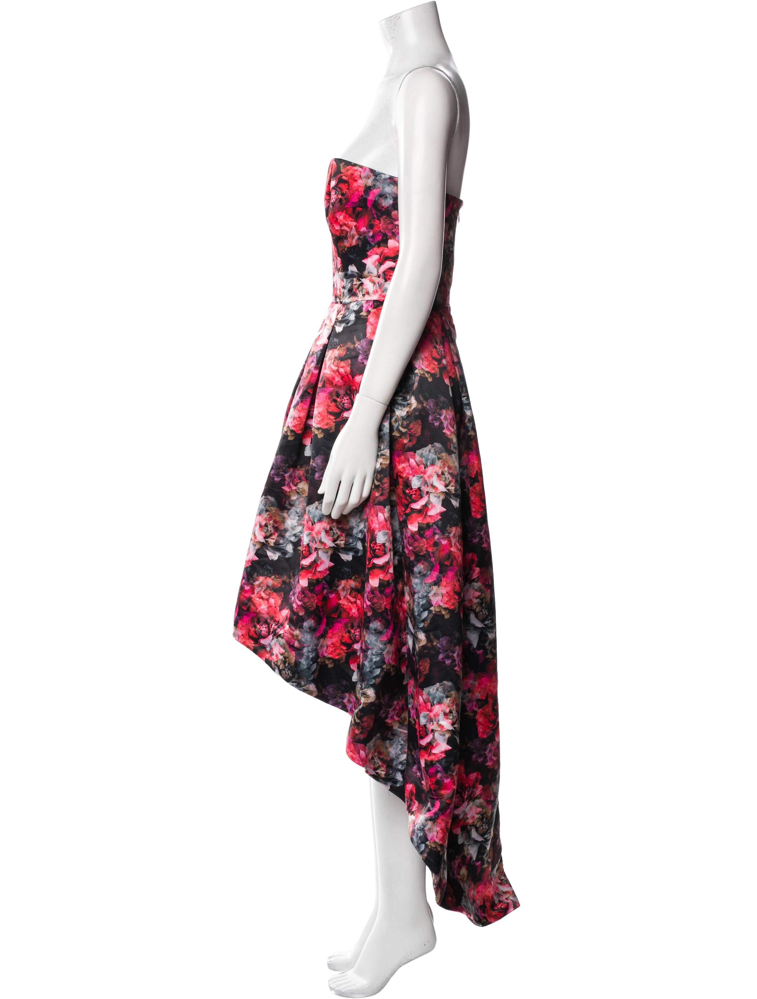 Parker Black Floral Print Long Dress