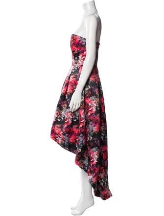 Parker Black Floral Print Long Dress