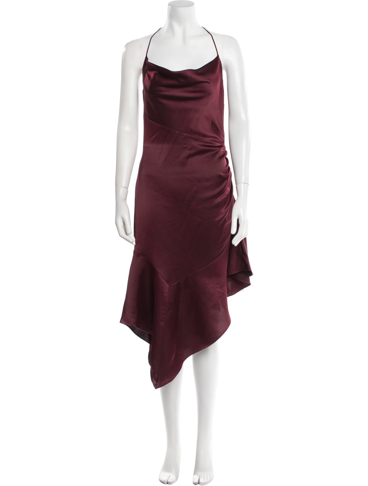 Parker Black Cowl Neck Midi Length Dress